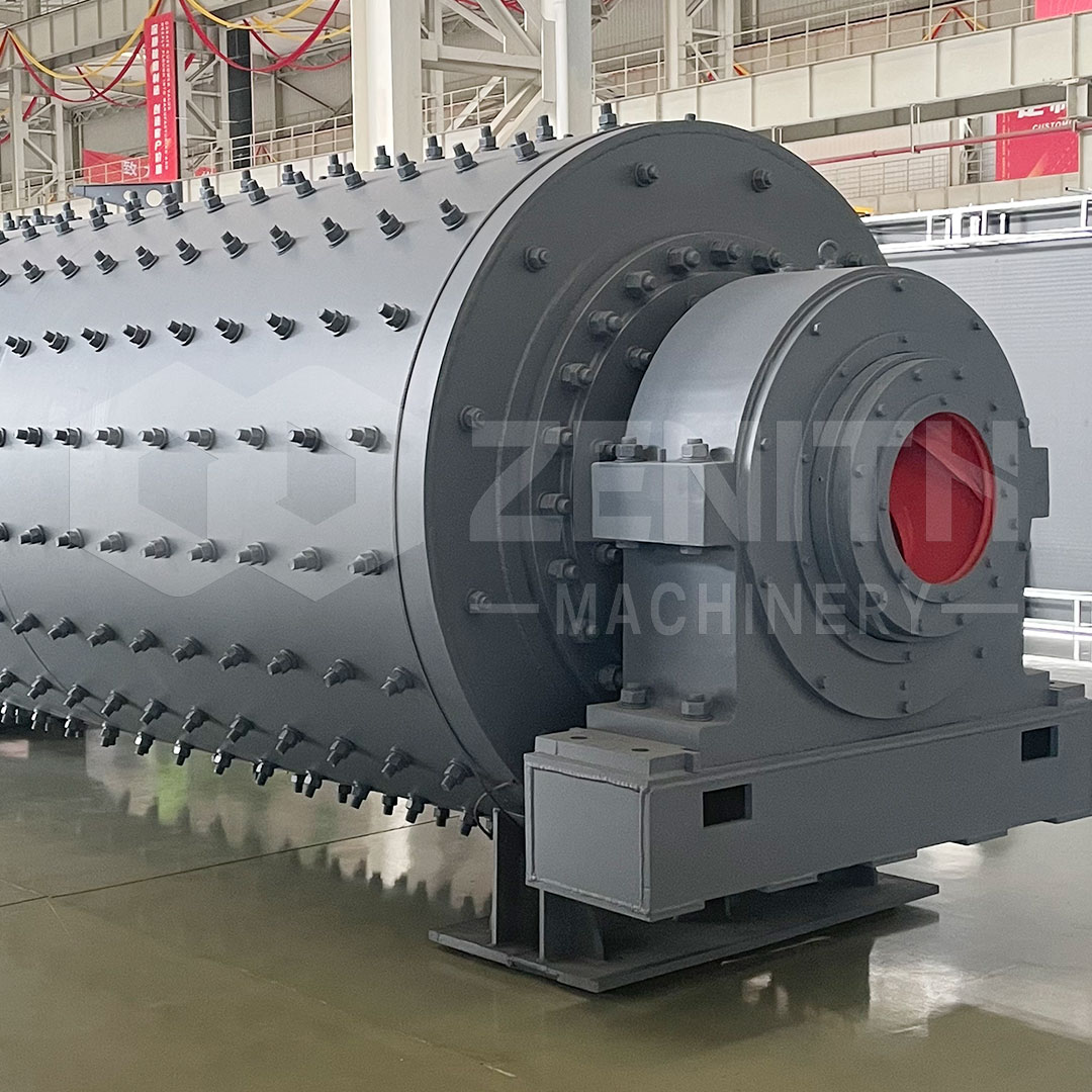 A large Ball Mill being installed in a cement plant, showing its cylindrical shell and drive gears.